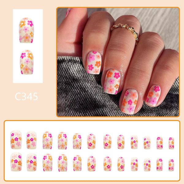 12 Sizes-24 PcsPress On Nails C345