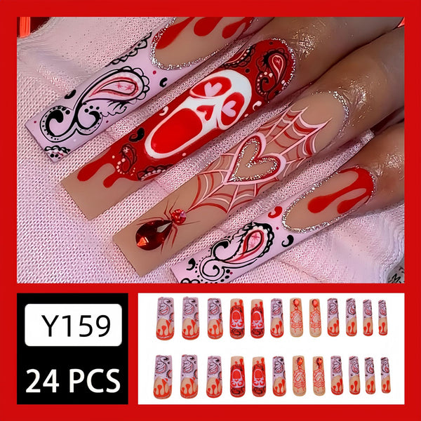 12 Sizes-24 Pcs Press On Nails Y159