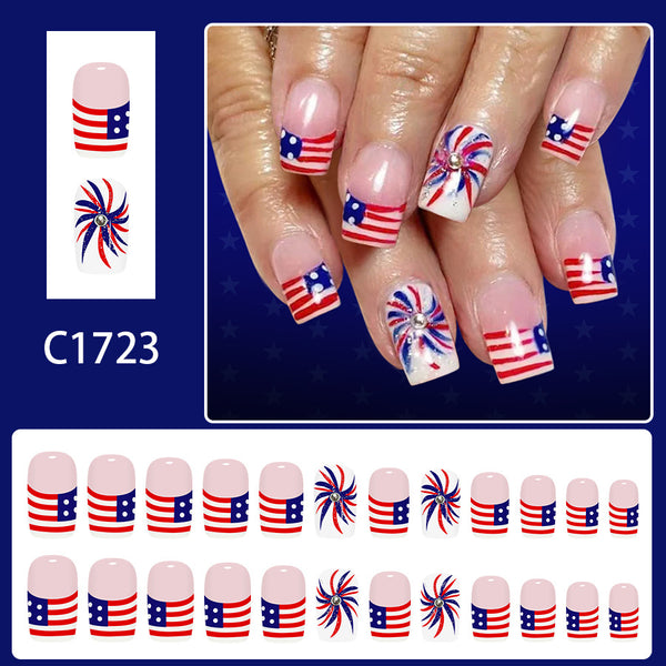 12 Sizes-24 Pcs Press On Nails C1723