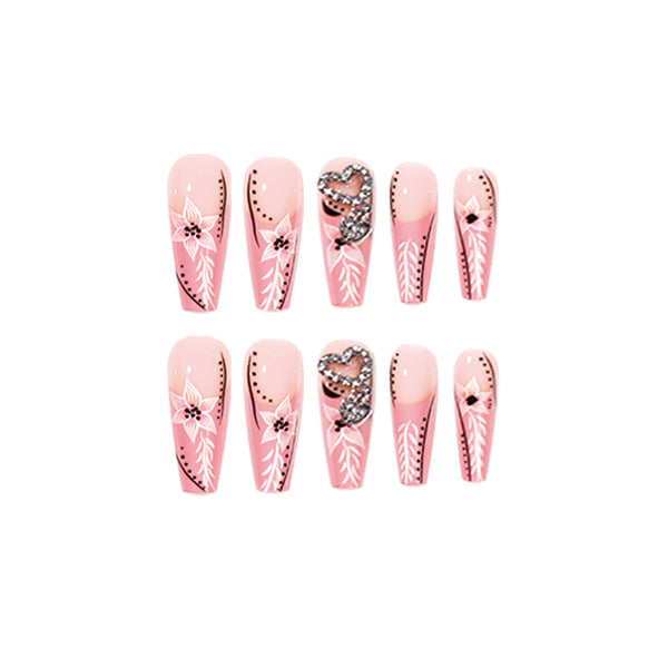 12 Sizes-24 Pcs Press On Nails JP1853
