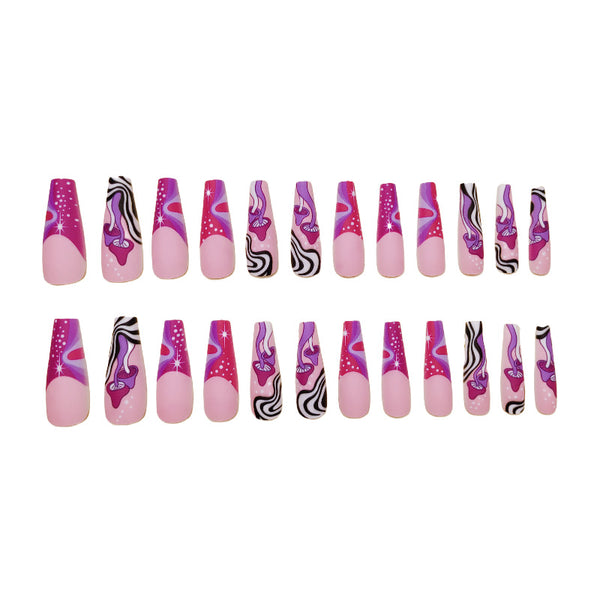 12 Sizes-24 Pcs Press On Nails Y069