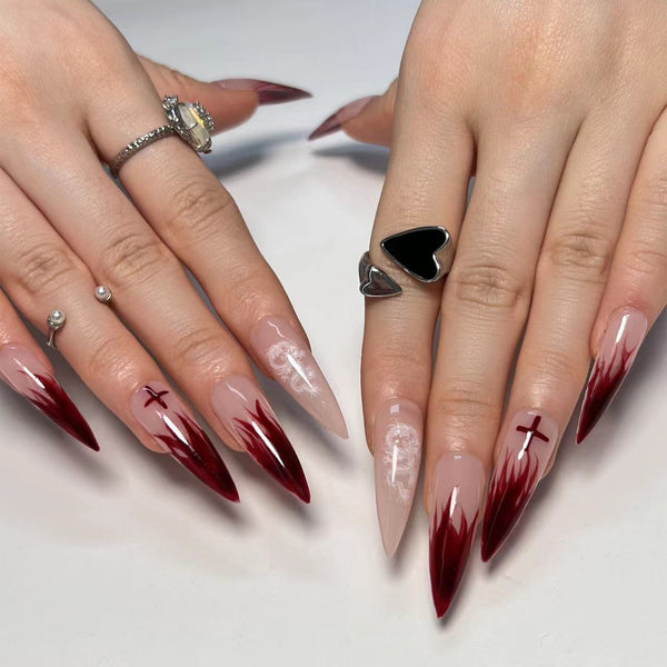 12 Sizes-24 Pcs Press On Nails GN014