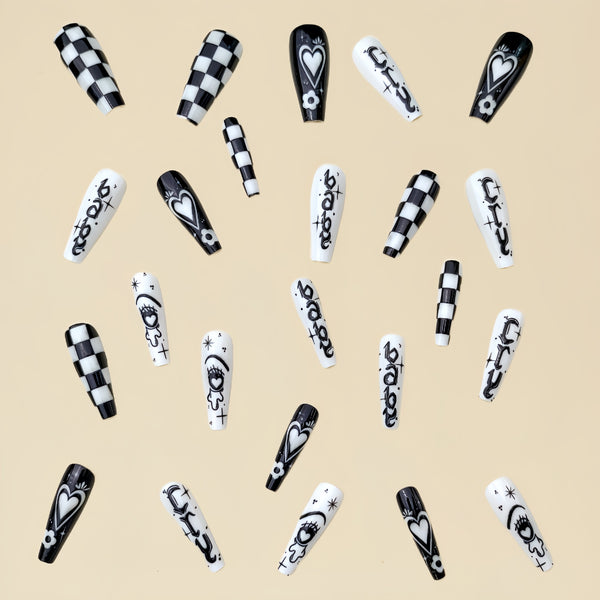12 Sizes-24 Pcs Press On Nails Y073