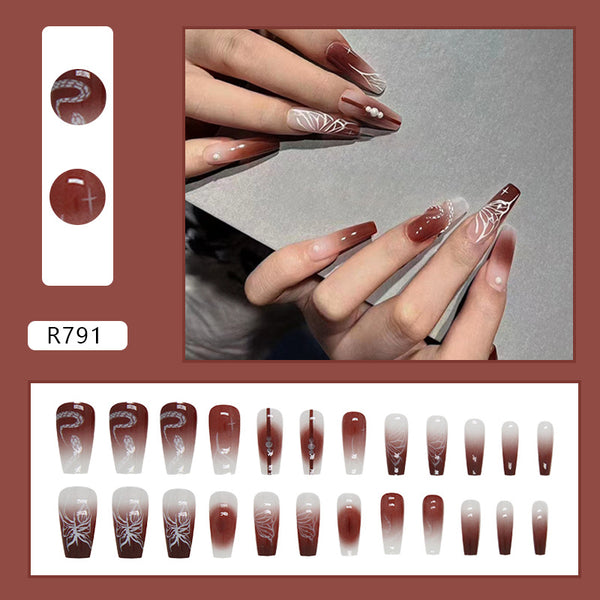 12 Sizes-24 Pcs Press On Nails R791