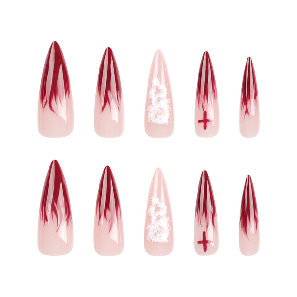 12 Sizes-24 Pcs Press On Nails GN014