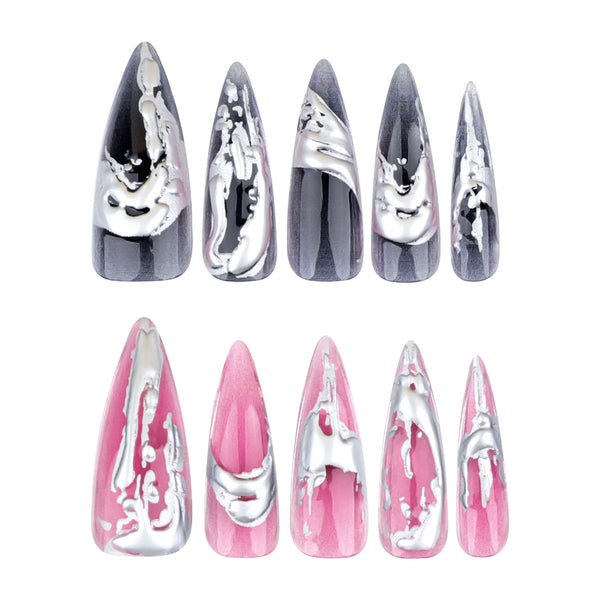12 Sizes-24 Pcs Press On Nails JP3525