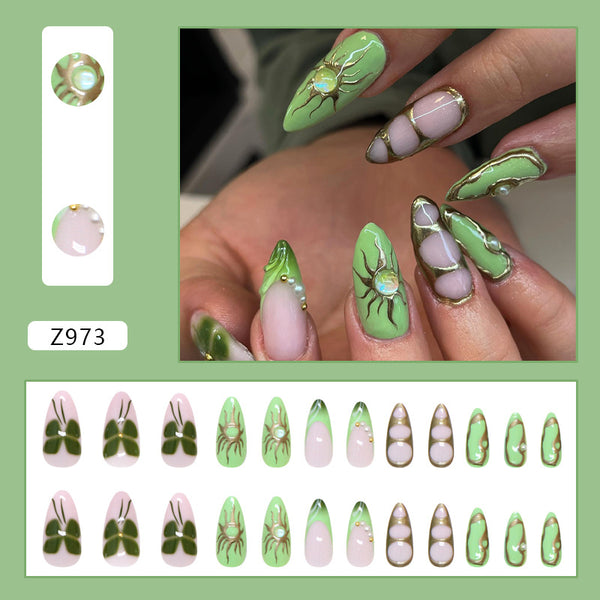 12 Sizes-24 Pcs Press On Nails Z973