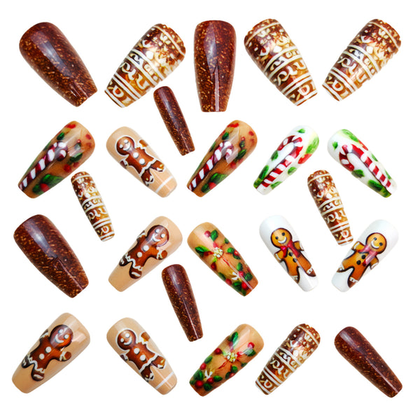 12 Sizes-24 Pcs Press On Nails Y1245