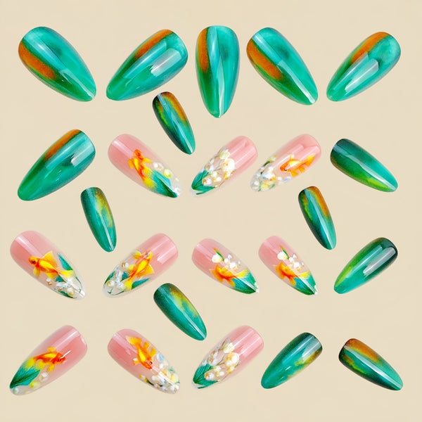 12 Sizes-24 Pcs Press On Nails Y1978