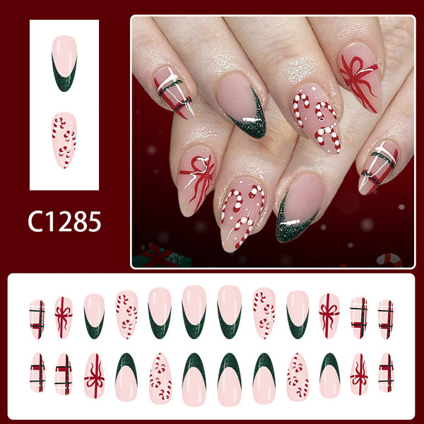 12 Sizes-24 Pcs Press On Nails C1285