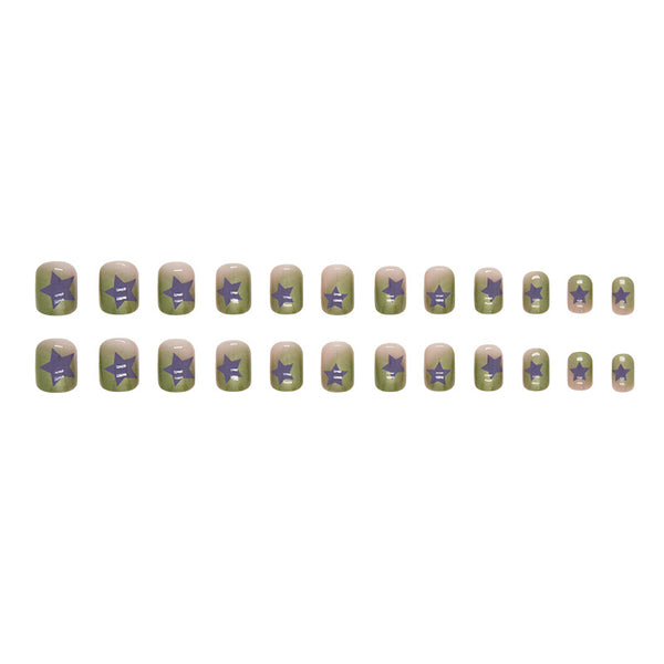 12 Sizes-24 Pcs Press On Nails W1240