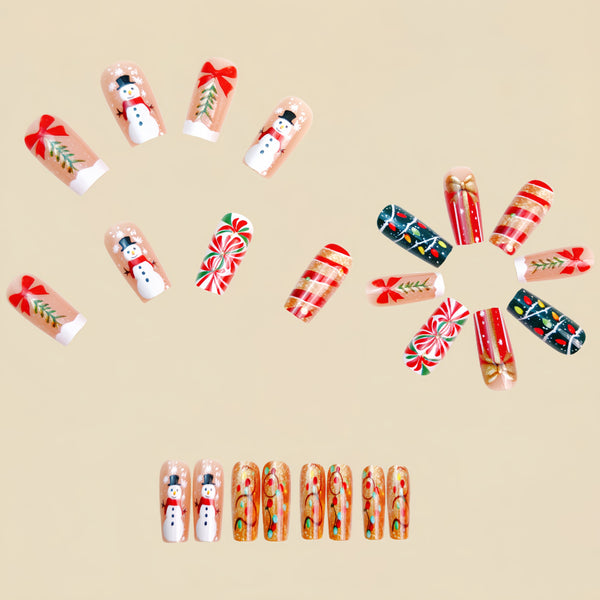 12 Sizes-24 Pcs Press On Nails Y1315