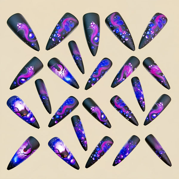 12 Sizes-24 Pcs Press On Nails Y850