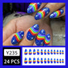 12 Sizes-24 Pcs Press On Nails Y235