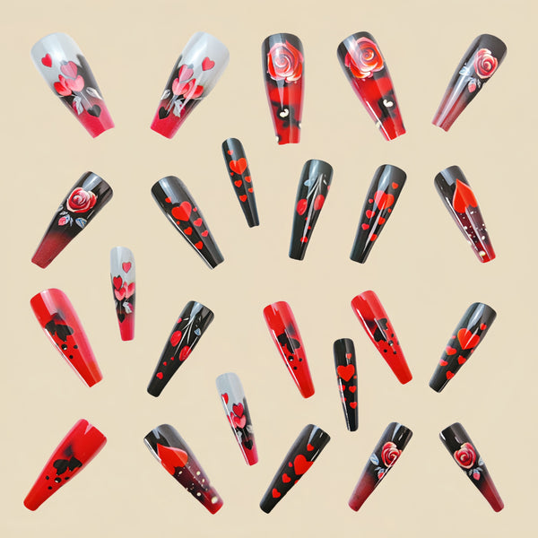 12 Sizes-24 Pcs Press On Nails Y532