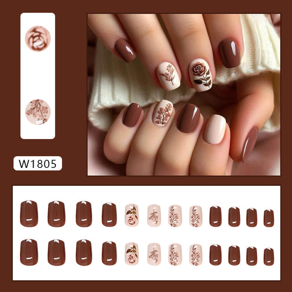 12 Sizes-24 Pcs Press On Nails W1805