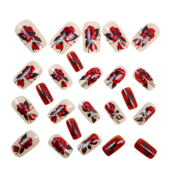 12 Sizes-24 Pcs Press On Nails Y1663