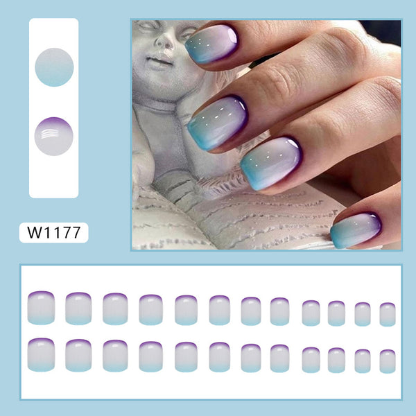 12 Sizes-24 Pcs Press On Nails W1177