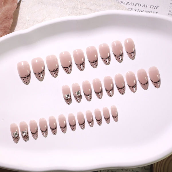 12 Sizes-24 Pcs Press On Nails JL0686