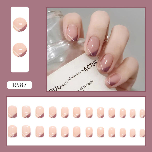 12 Sizes-24 Pcs Press On Nails R587