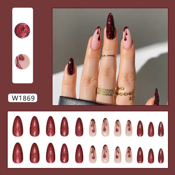 12 Sizes-24 Pcs Press On Nails W1869