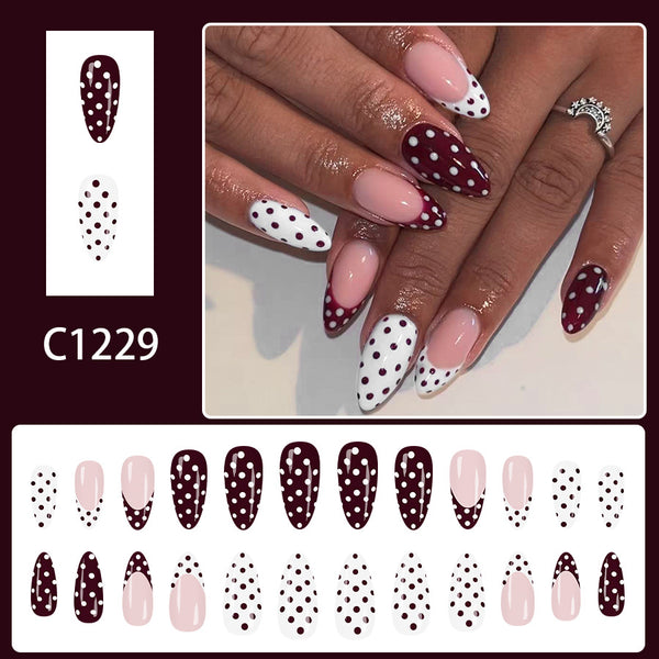 12 Sizes-24 Pcs Press On Nails C1229