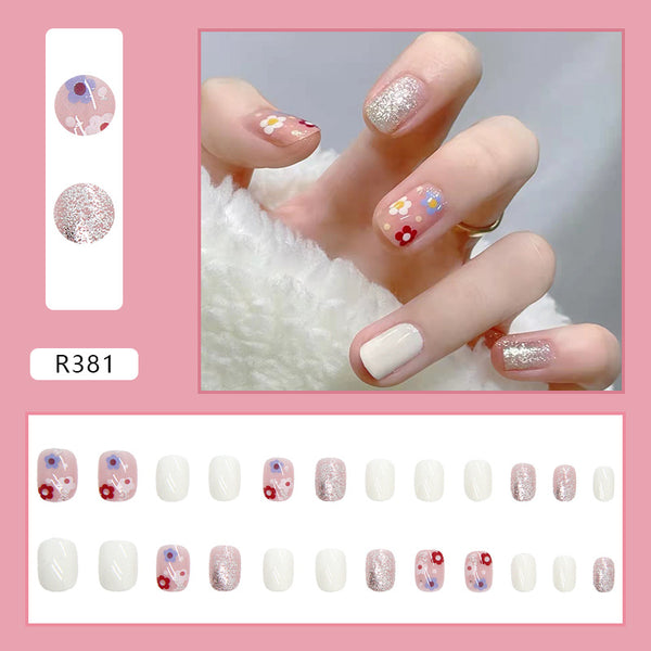 12 Sizes-24 Pcs Press On Nails R361