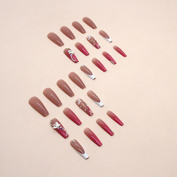 12 Sizes-24 Pcs Press On Nails Z739