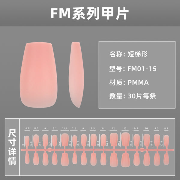 12 Sizes-24 Pcs Press On Nails FM01-01