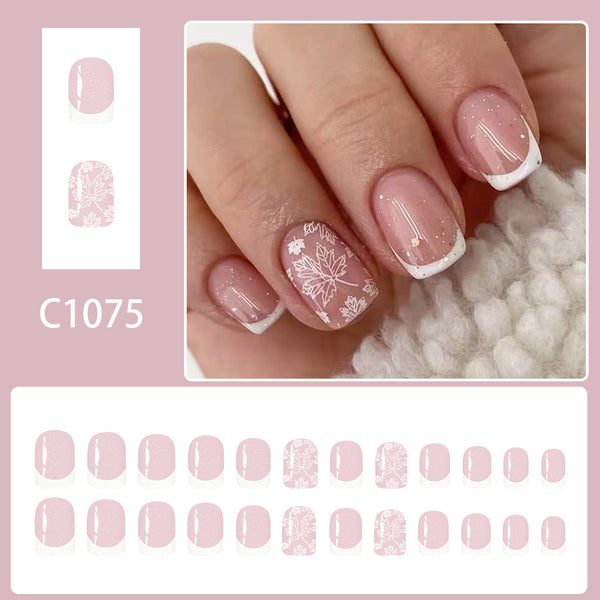 12 Sizes-24 Pcs Press On Nails C1075