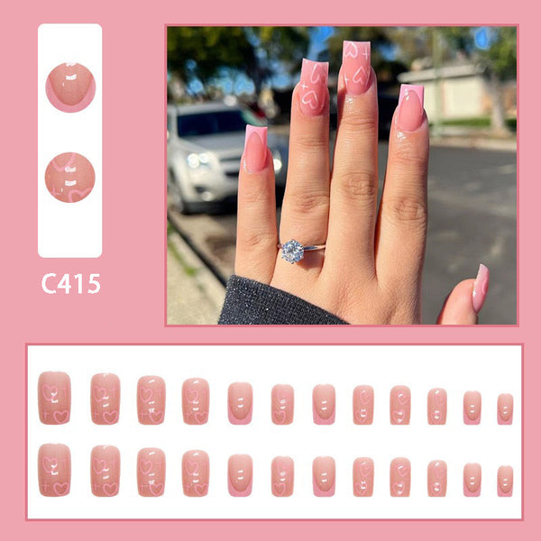 12 Sizes-24 Pcs Press On Nails C415