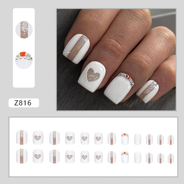 12 Sizes-24 Pcs Press On Nails Z816