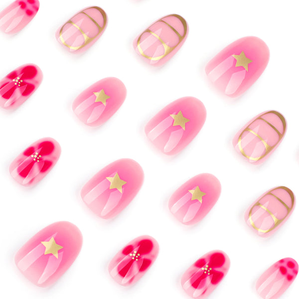 12 Sizes-24 Pcs Press On Nails JP3735