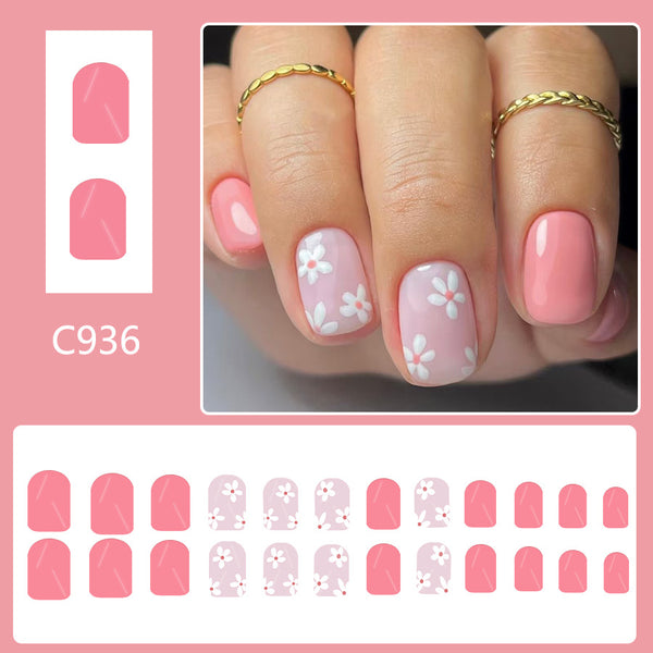 12 Sizes-24 Pcs Press On Nails C936
