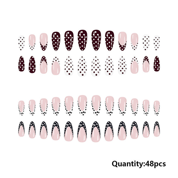 48 Pcs Press On Nails Polkadot-1-48pcs