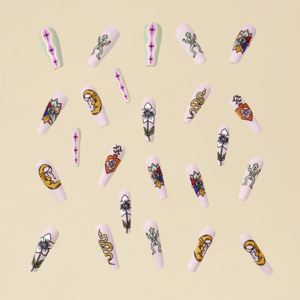 12 Sizes-24 Pcs Press On Nails Y071