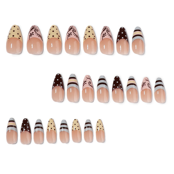12 Sizes-24 Pcs Press On Nails JP4445