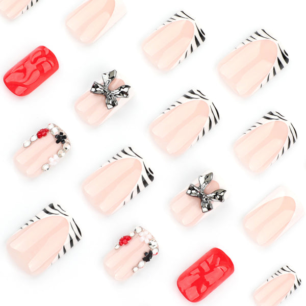 12 Sizes-24 Pcs Press On Nails JP3653