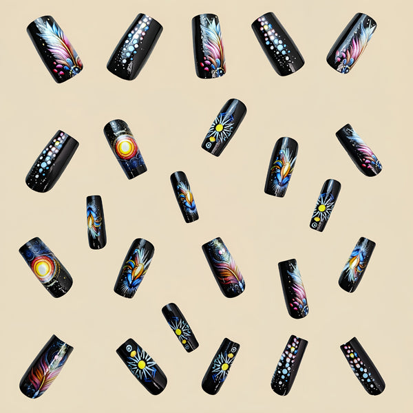 12 Sizes-24 Pcs Press On Nails Y446