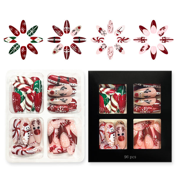 96 Pcs Press On Nails Xmas-3-96pcs