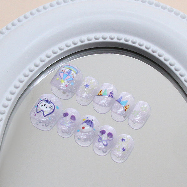 12 Sizes-24 Pcs Press On Nails K024