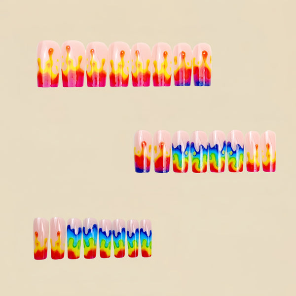 12 Sizes-24 Pcs Press On Nails Y1012