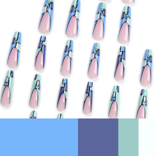 12 Sizes-24 Pcs Press On Nails JP3059