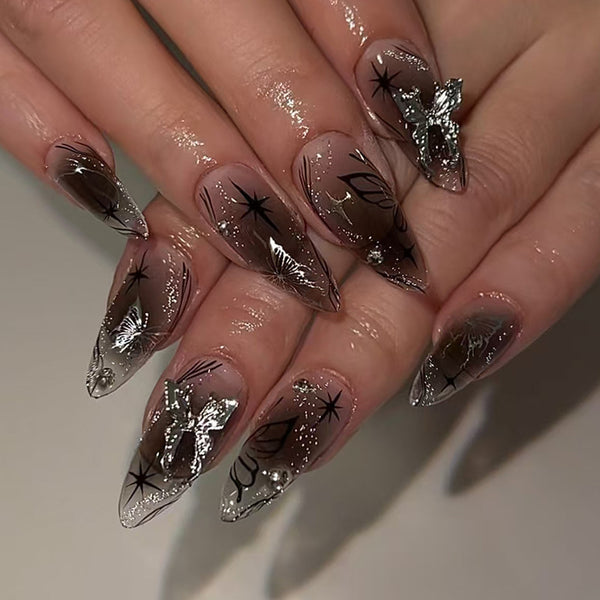 12 Sizes-24 Pcs Press On Nails Z974