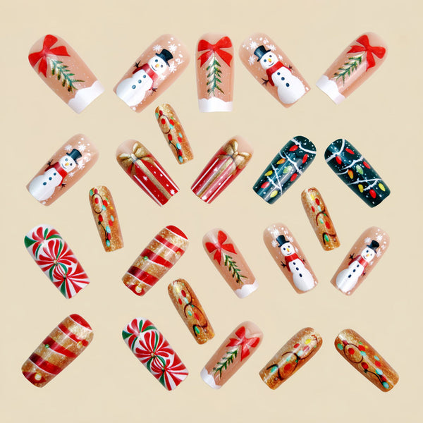 12 Sizes-24 Pcs Press On Nails Y1315