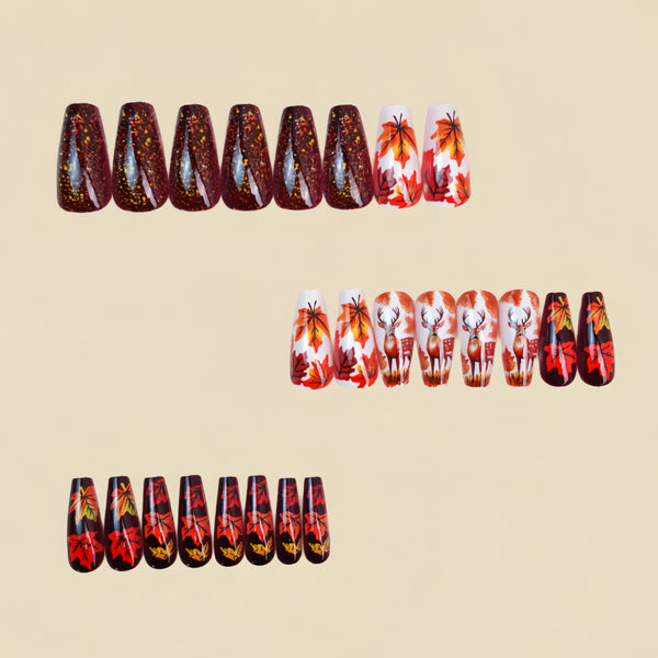 12 Sizes-24 Pcs Press On Nails Y1617