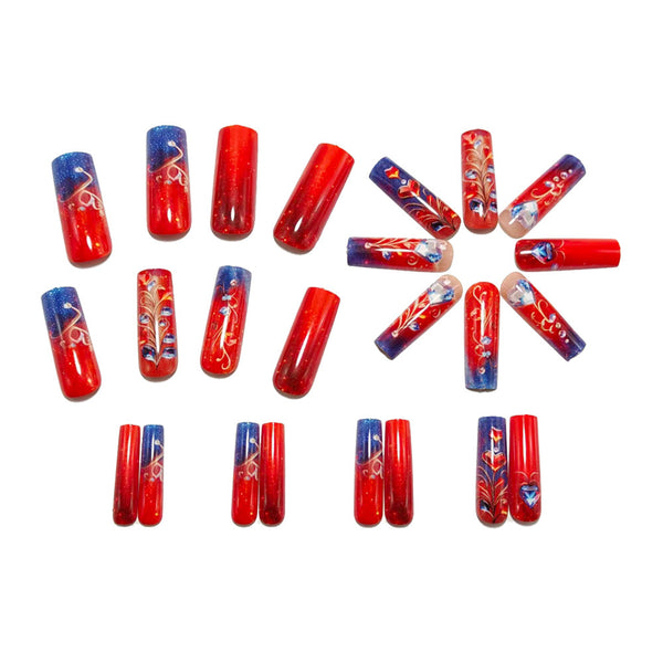 12 Sizes-24 Pcs Press On Nails Y1520
