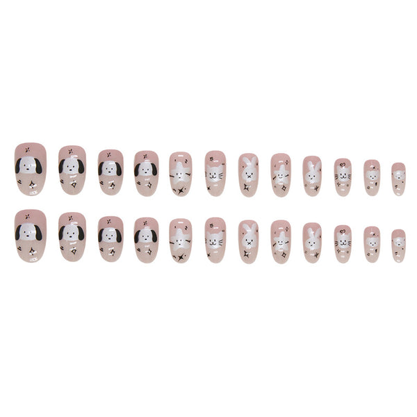 12 Sizes-24 Pcs Press On Nails W1160