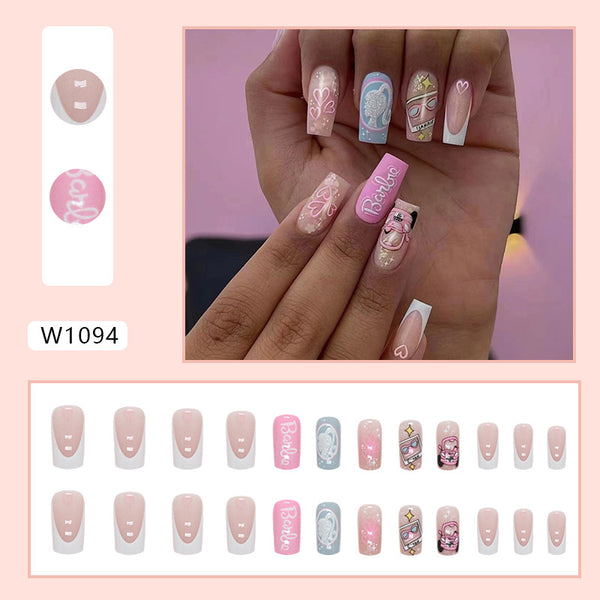 12 Sizes-24 Pcs Press On Nails W1094