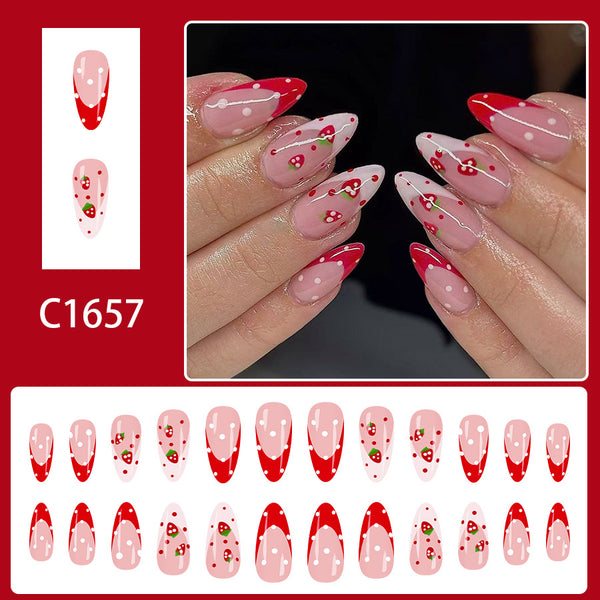 12 Sizes-24 Pcs Press On Nails C1657